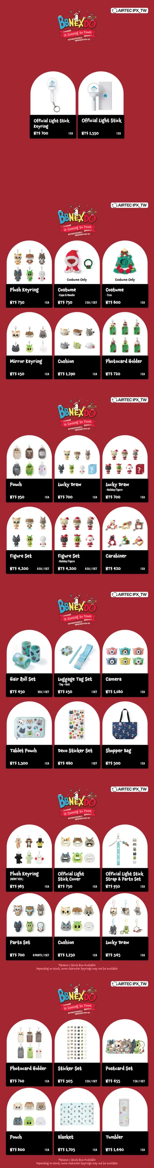 ▲BOYNEXTDOOR快閃店周邊商品價目表。（圖／網銀國際影視）
