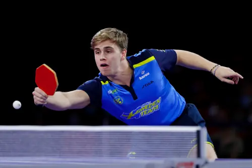 ▲莫雷加德在先被林昀儒攻下2局情況下，最終上演大逆轉，以4：2獲勝，闖進WTT年終賽四強。（圖／美聯社／達志影像）