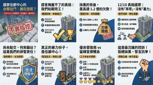 ▲ 2020年 12月承攬該統包工程後，該公司排除萬難順利完工，並完成驗收合格，但住都中心一方面要求該公司速速點交，卻不肯依契約規定於驗收合格後即解除履約保證全部責任 ，且明白告訴該公司絕不可能於今年年底前支付任何款項。（圖／宏昇營造提供）