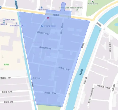 ▲屏東市：建南路、建國路12月15日停水影響範圍。（圖／台灣自來水公司water.gov.tw/）