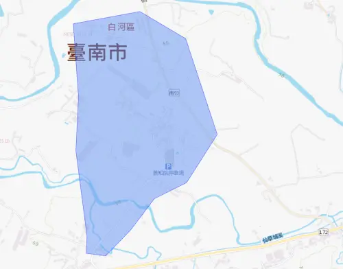 ▲台南白河區12月15日停水影響範圍。（圖／台灣自來水公司water.gov.tw/）
