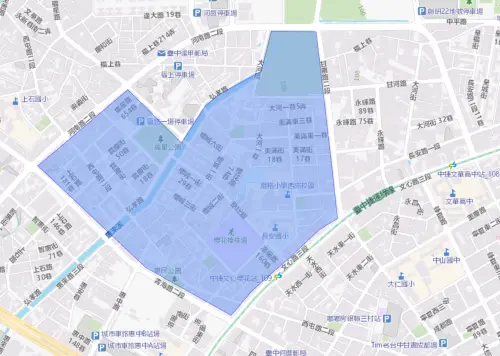 ▲台中市12月15日停水影響範圍。（圖／台灣自來水公司water.gov.tw/）
