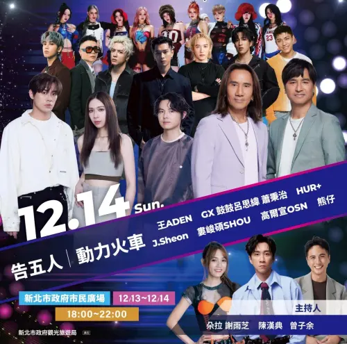 ▲新北耶誕城演唱會第二天，由告五人開場、動力火車壓軸演出。（圖／新北觀旅局提供）