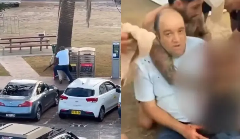 ▲澳洲邦迪海灘重大槍擊案，水果店的老闆、43歲居民艾哈邁德（Ahmed Al Ahmed）英勇奪下槍手長槍。（圖／翻攝自X）