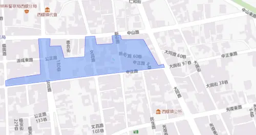 ▲雲林縣西螺12月16日停水影響範圍。（圖／台灣自來水公司water.gov.tw/）