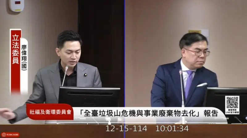 ▲環境部長彭啓明出席「立法院第11屆第4會期社會福利及衛生環境委員會」。（圖／截自立法院衛環委員會YouTube頻道）