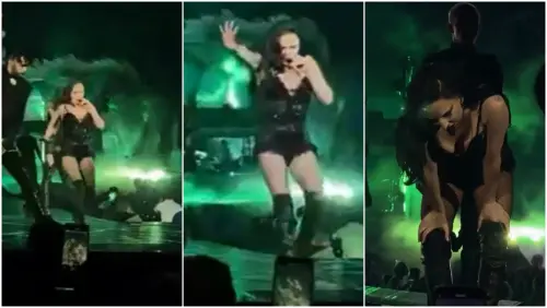 ▲Lady Gaga演唱會突暫停　舞者滑倒摔下台（圖／翻攝自X@MayhemBallTour）