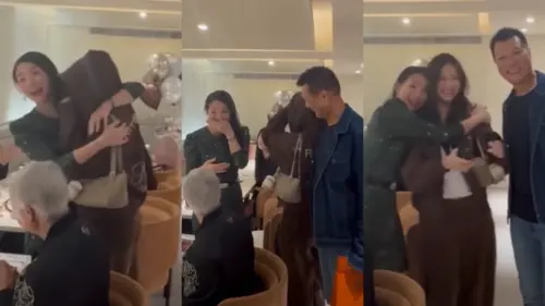 ▲蔡中泠（右圖中）和蔡詩萍（右圖右一）密商，偷偷從日本飛到台北，給林書煒（右圖左一）大驚喜。（圖／蔡詩萍臉書）