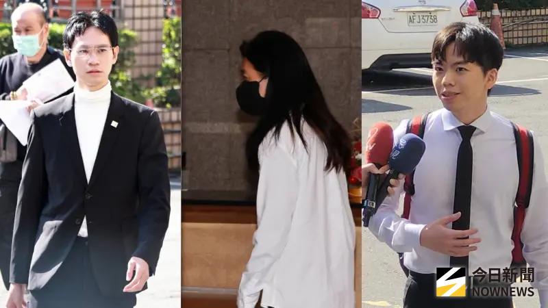 ▲家寧告媽媽今調解！Andy現身新北地院（左）、曾淑惠白襯衫、戴口罩現身（中）、家寧委託律師郭柏鴻到場（右）。（圖／記者吳翊緁攝）