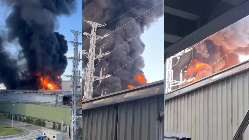 ▲高雄大發工業區塑膠廠火警。（圖／翻攝記者爆料網）