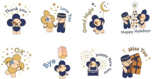 ▲LINE免費貼圖「路易威登佳節限定貼圖​」。（圖／取自LINE）