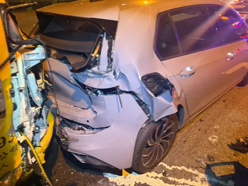 ▲新北市五股區台64線回收環保車連環車禍。（圖／翻攝畫面）