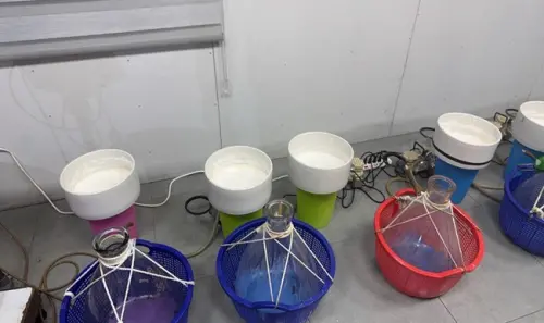 ▲曾文溪旁鐵皮屋藏毒工廠！2男「無師自通」煉毒　警破門驚見這一幕。（圖／翻攝畫面）