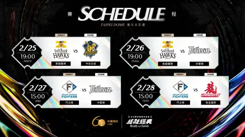 2026台日棒球國際交流賽賽程表。（圖／悍創運動行銷提供）