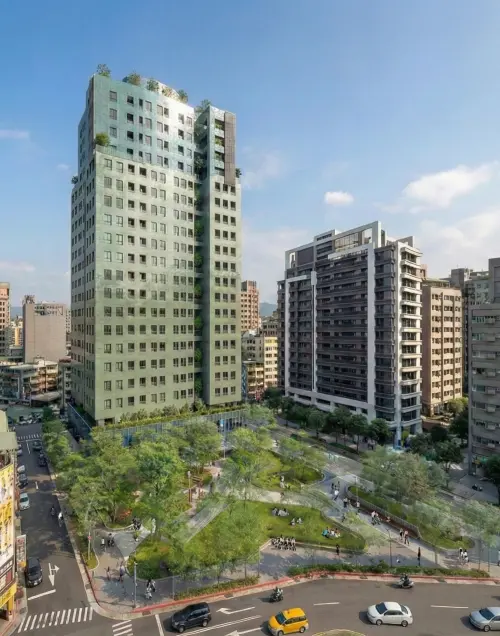 ▲為串聯公園用地基地及復華公園，將在南側住宅區基地留設開放空間，擴大周邊綠軸。（圖／國家住都中心提供hurc.org.tw/）