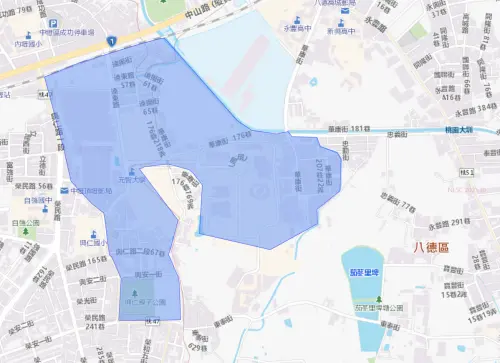 ▲桃園市中壢區12月17日停水影響範圍。（圖／台灣自來水公司water.gov.tw/）