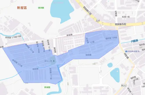 ▲桃園市楊梅區12月17日停水影響範圍。（圖／台灣自來水公司water.gov.tw/）
