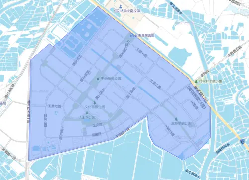 ▲台南市安南區12月17日停水影響範圍。（圖／台灣自來水公司water.gov.tw/）