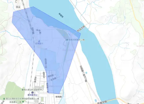▲台東縣卑南鄉與市區12月17日停水影響範圍。（圖／台灣自來水公司water.gov.tw/）