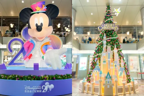 ▲SOGO忠孝館今年以香港迪士尼20周年為主題，打7米高香港迪士尼主題聖誕樹，還有香港迪士尼20周年巨型米奇裝置。（圖／SOGO百貨提供）