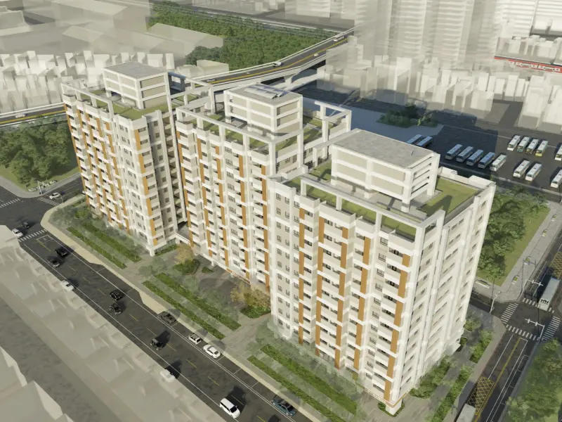 ▲桃園市「福安安居A」今（16）舉行動土典禮，中央斥資27.8億元興建，預計2029年完工，並釋出448戶。（圖／國家住都中心提供hurc.org.tw）