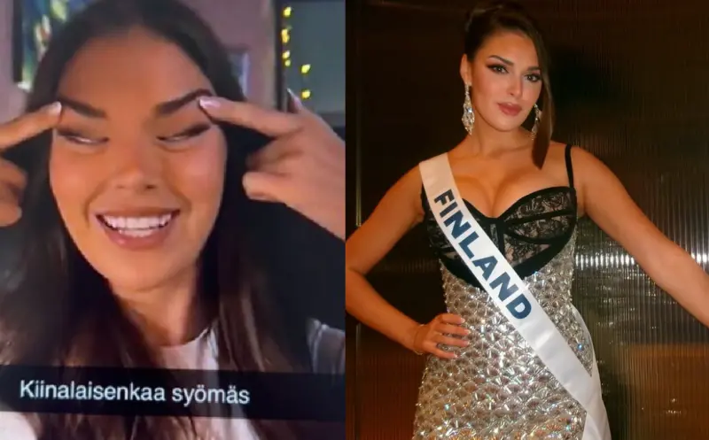 ▲奪得2025「芬蘭小姐」后冠的扎夫斯（Sarah Dzafce），因為一張涉嫌歧視亞洲人的照片，慘遭取消頭銜。（圖／翻攝自IG）