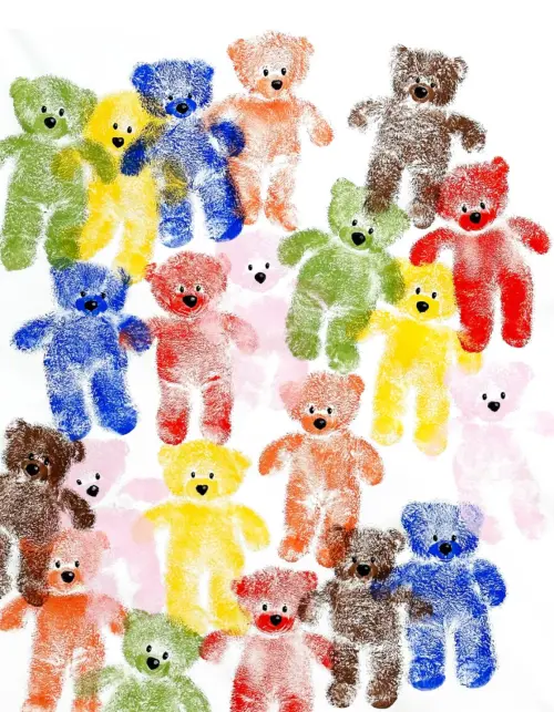 ▲里斯/一堆彩虹糖150 cm × 120cm（圖／玲廊滿藝提供）