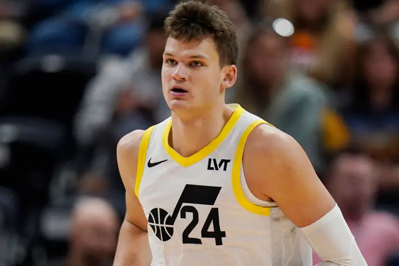 ▲猶他爵士年輕中鋒凱斯勒（Walker Kessler）與球團的續約談判傳出破局，未來極可能走向「受限自由球員」市場，這樣的發展，也再度點燃湖人對他的高度關注。（圖／美聯社／達志影像）