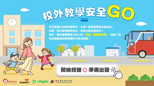 ▲《校外教學安全Go》線上闖關遊戲，運用校外教學場景，融入宣導停車場與乘車安全等道安知識。（圖／遠通電收提供）