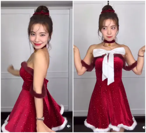 ▲李多慧聖誕節造型曝光　1套性感、1套可愛（圖／李多慧IG@le_dahye）