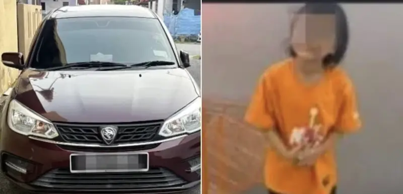 ▲馬來西亞一名5歲女童被父母獨留車內時遭歹徒連人帶車偷走。（圖／翻攝自中國報）