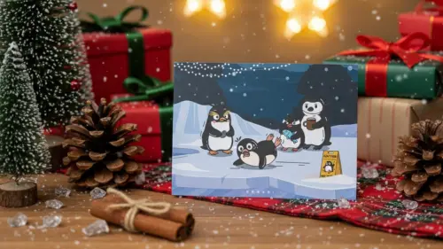 ▲聖誕節限定明信片。（圖／屏東海生館提供）