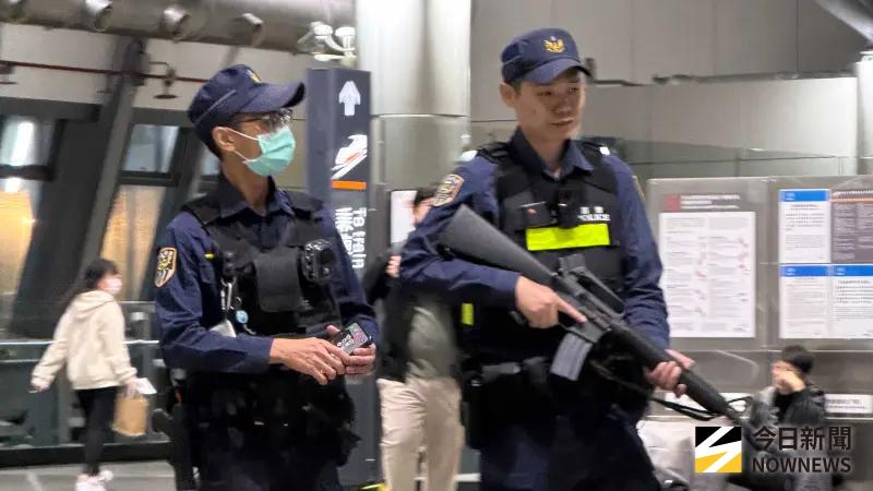 直擊／張文北捷隨機砍人！台南高鐵警察全副武裝：強化乘客安全