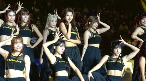 ▲全恩菲受邀到新莊體育館應援熱舞。（圖／記者陳云茹攝）