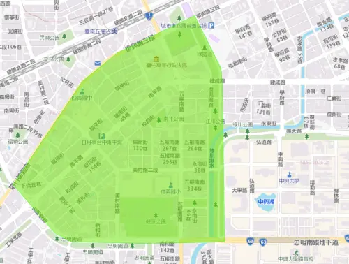 ▲台中市12月22日降壓影響範圍。（圖／台灣自來水公司water.gov.tw/）