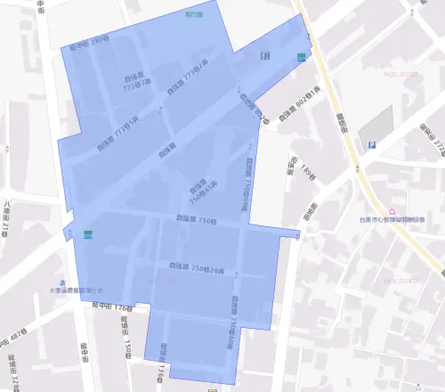 ▲台南市永康區12月22日停水影響範圍。（圖／台灣自來水公司water.gov.tw/）