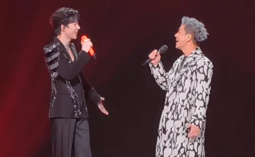 ▲任賢齊（右）驚喜現身劉宇寧（左）演唱會擔任嘉賓。（圖／微博@劉炸毛_青青）