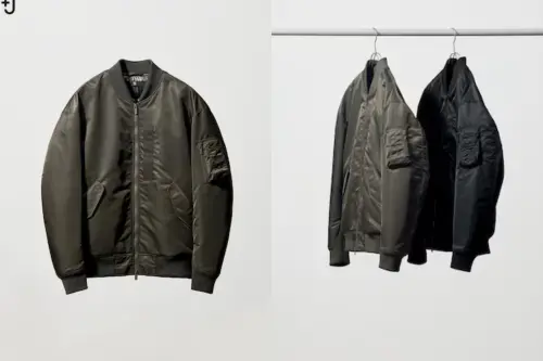 ▲+J MA-1外套（貨號485339）開賣時，因軍裝輪廓的俐落剪裁和低調光澤等特點爆紅。（圖／日本UNIQLO官網）