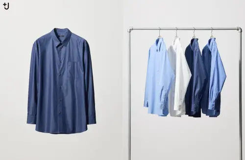 ▲+J系列襯衫主打百搭特點，使用100% SUPIMA精紡棉紗製成，胸前還有設有口袋，兼具實用與時尚功能。（圖／日本UNIQLO官網）