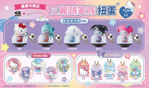 ▲藏壽司x三麗鷗家族15款扭蛋，一圖看懂。（圖／藏壽司kurasushi.tw）