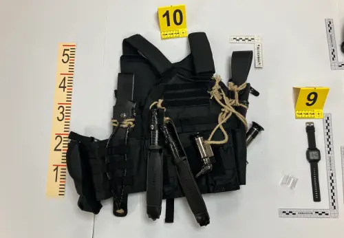 ▲ 張文戰術背心。（圖／翻攝畫面）