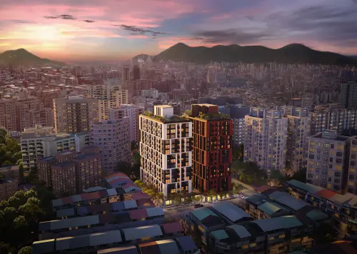 ▲403地震土城危險建築更新案,本案未來將興建地上16層、地下4層全新住宅大樓，此為更新後模擬圖。（圖／新北住都中心提供nthurc.org.tw）