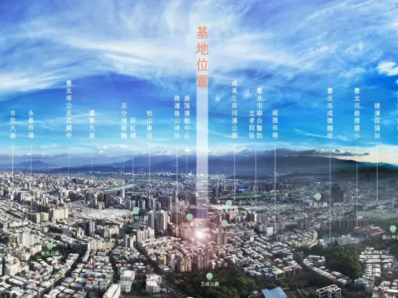 ▲南港公辦都更重點項目「台電後山埤案」，位處東區門戶計畫交界核心。基地距後山埤捷運站3號出口僅約150公尺，坐擁準捷運宅便利性，周邊鄰近松山商圈、聯合醫院忠孝院區及南港運動中心。（圖／國家住都中心提供hurc.org.tw/）