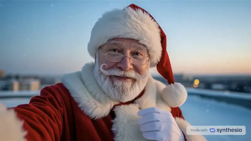 ▲聖誕節快到了！孩子還相信有聖誕老公公嗎？透過Synthesia 影片生成網站，輸入內容，就能讓聖誕老公公開口送上祝福。（圖／翻攝官網）