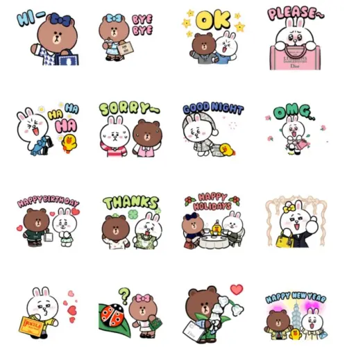 ▲LINE免費貼圖「DIOR × LINE FRIENDS 限定貼圖」。（圖／取自LINE）