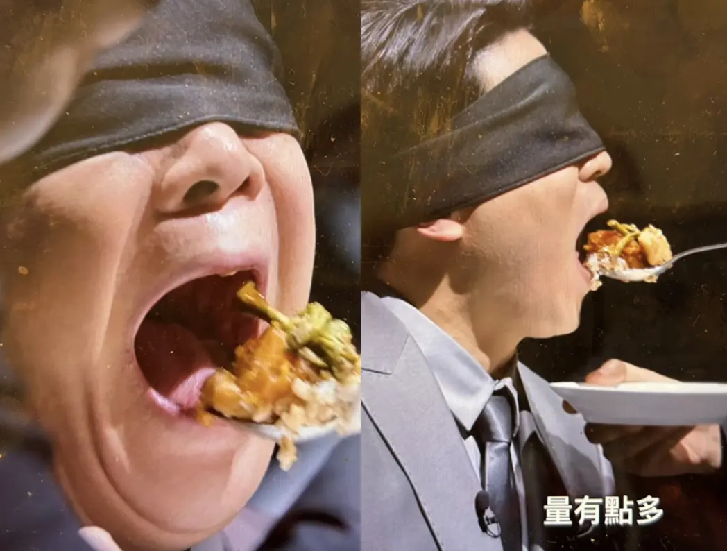 ▲《黑白大廚2》廚師把料理越做越大口，讓白種元（左）發出乾嘔聲，安成宰也快崩潰，意外成為笑點。（圖／翻攝自Netflix）