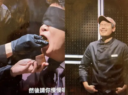 ▲法國爸爸做的塔可太大口，白種元被塞滿整嘴。（圖／翻攝自Netflix）