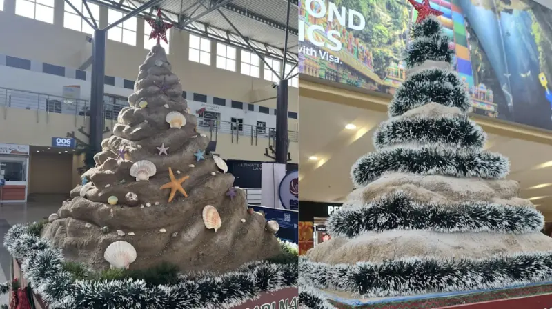 ▲馬來西亞機場的聖誕節裝飾意外引發熱議。（圖／翻攝自臉書）