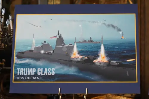 ▲白宮公布的川普級（Trump class）戰列艦假想渲染圖。（圖／美聯社／達志影像）