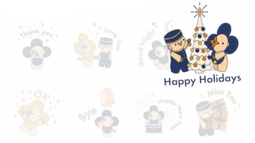 ▲LINE免費貼圖「路易威登佳節限定貼圖​」。（圖／取自LINE）